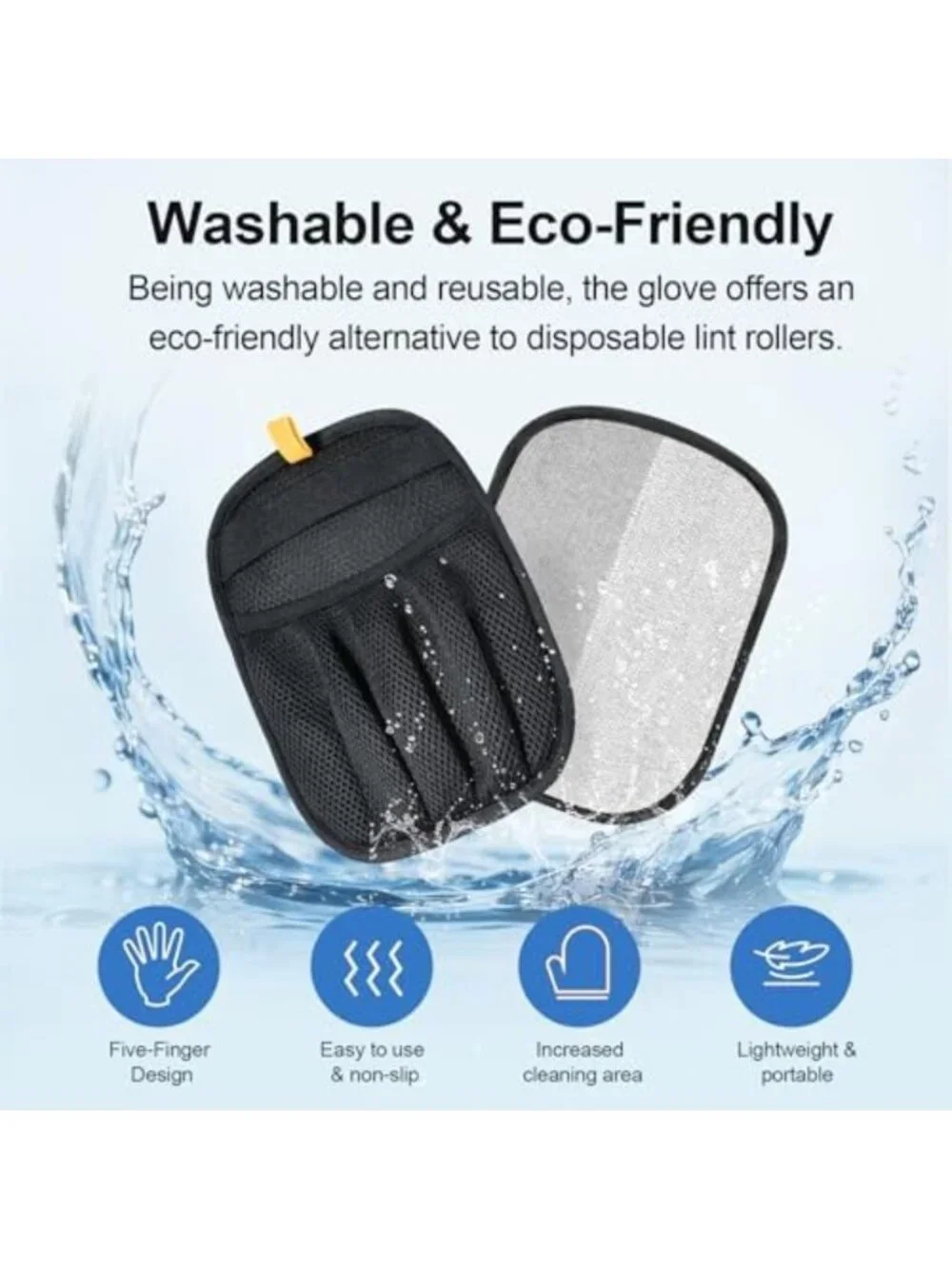 Pet Hair Removal Gloves for Cats & Dogs - Reusable Electrostatic Tool, 2 Pack